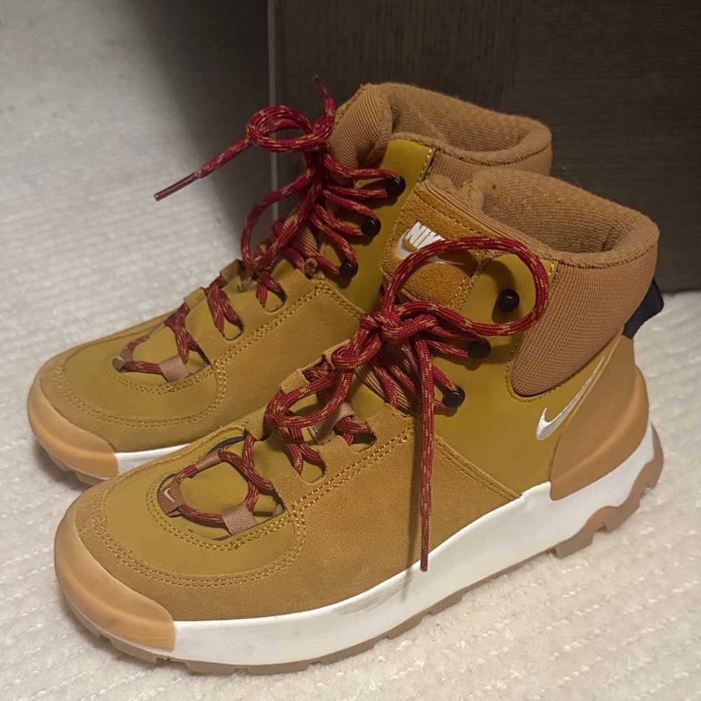 Nike Brown and Red Boots